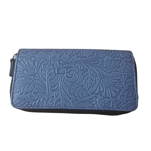 Stone Mountain Embossed Paisley Small Gray Shoulder Clutch Purse - Picture 2 of 9